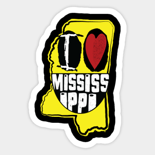 I Love Mississippi Smiling Happy Face Sticker